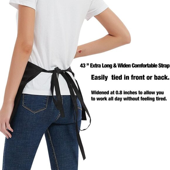 12 Pack Server Aprons with 3 Pockets - Waitress Half Aprons for Women Men Water - Picture 6 of 8